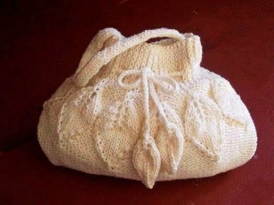 Knitted Krem Bag Leaves