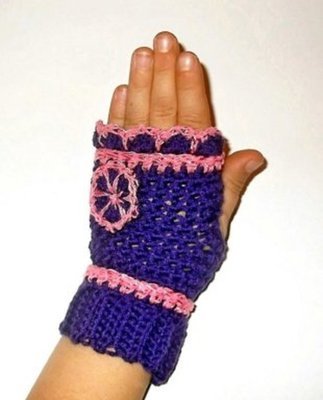 Purple Fingerless Gloves 4 sizes