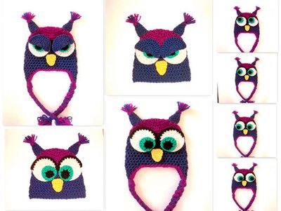 Cross-eyed/Agry Owl Hat Crochet Pattern
