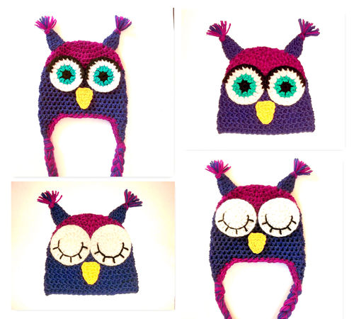 Owl Hat - Sleeping Owl Hat Crochet Pattern