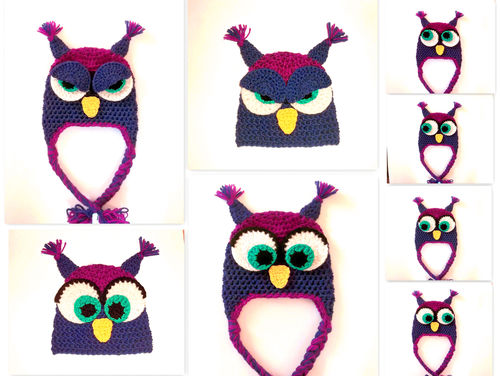 Cross-eyed/Agry Owl Hat Crochet Pattern