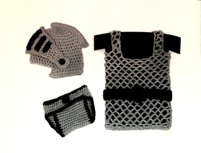 Knight Helmet / Chainmail vest / Diaper Cover CROCHET PATTERN