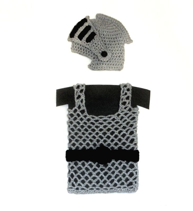 Knight Helmet / Chainmail vest CROCHET PATTERN All sizes