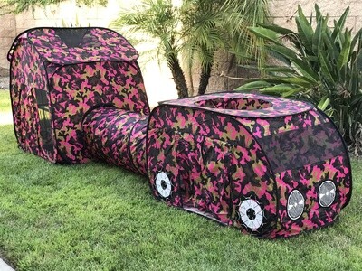 3-Piece Playhouse/Vehicle Play Tent - (Pink,Black, Gold & Grey Camo)