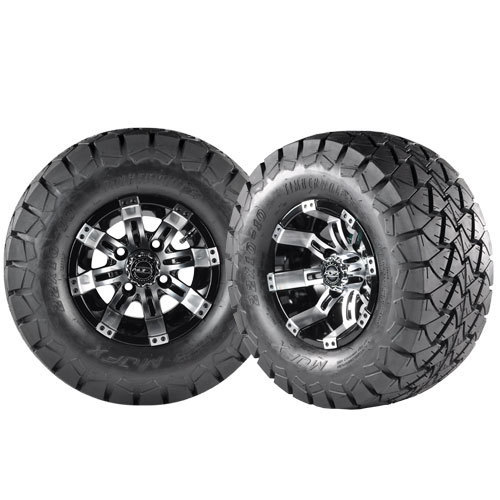 OCTANE 10x7 Machined Black w/ 22x10X10 Timber Wolf A/T Tire
