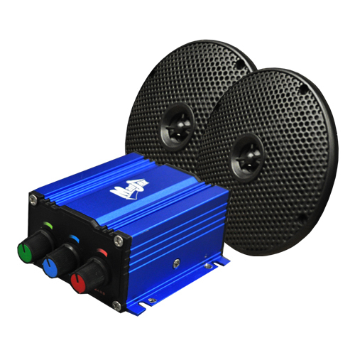 Mini-Amp Kit with Built-in Bluetooth &amp; 5&quot; Speakers (2), Speaker Wires &amp; Hardware Included