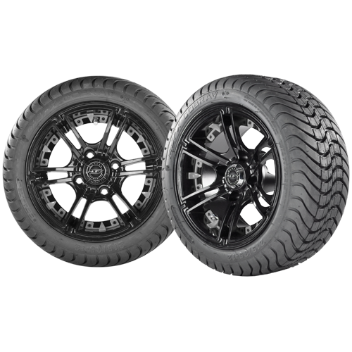 MIRAGE 12x7 Black w/ 215/35/12 Cobra Street Tire