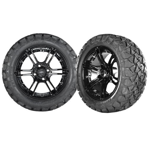 MIRAGE 14x7 Black w/ 225/30/14 Cobra Street Tire