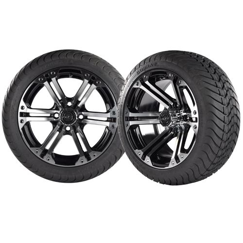 NITRO 14x7 Machined Black w/ 225/30/14 Cobra Street Tire