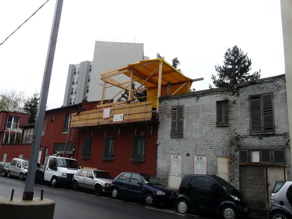 CHANTIER REHAUSSE OSSATURE BOIS ORSAY