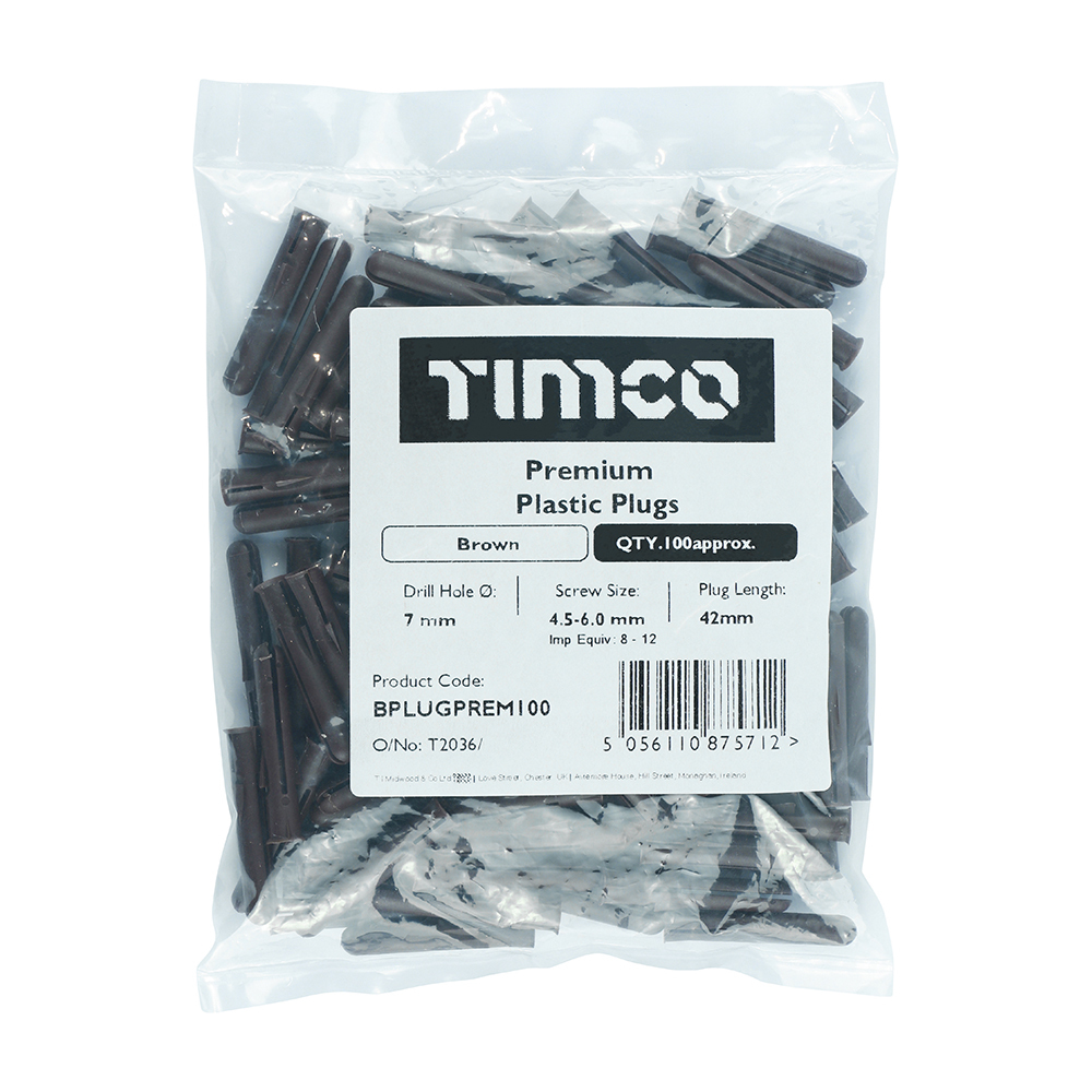 Prem Plastic Plug 100 - Brown