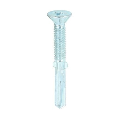 Metal Construction Timber to Heavy Section Screws - Countersunk - Wing-Tip - Self-Drilling - Zinc