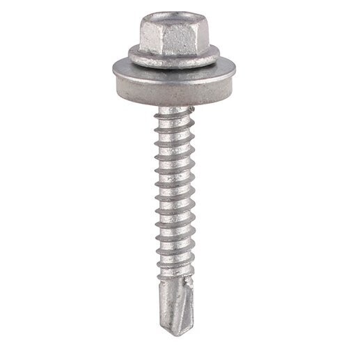 Metal Construction Light Section Screws - Hex - EPDM Washer - Self-Drilling - Exterior - Silver Organic