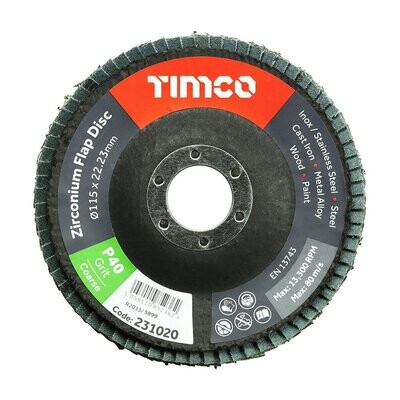 Flap Discs - Zirconium - Type 29 Conical 115 X 22.23 -
- P40/60/80/120 Grit