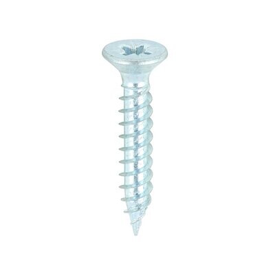 Twin-Threaded Woodscrews - PZ - Double Countersunk - Zinc