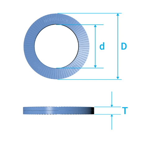 Nord-Lock steel wedge-locking washers, Delta Protekt