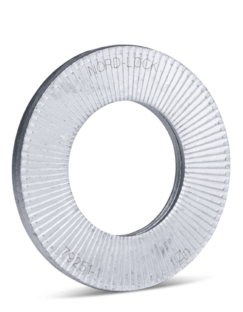 Nord-Lock steel wedge-locking washers, enlarged outer diameter, Delta Protekt