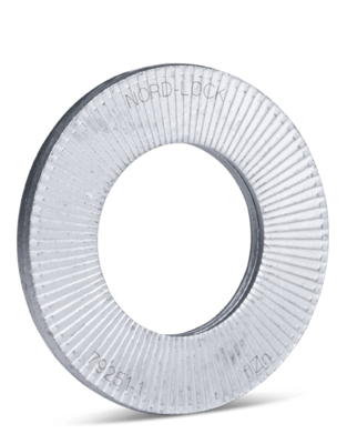 Nord-Lock steel wedge-locking washers, enlarged outer diameter, Delta Protekt