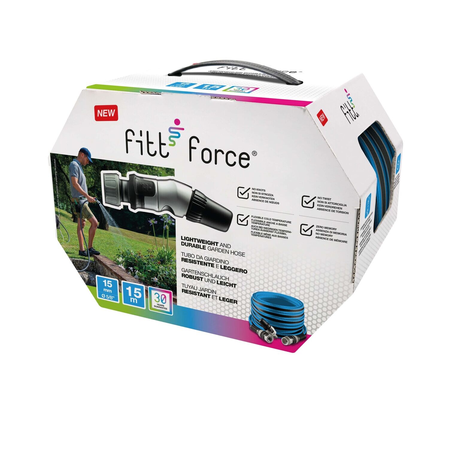 TUBO FITT FORCE 15 MT DA 15 MM (D.5/8") CON LANCIA E RACCORDI