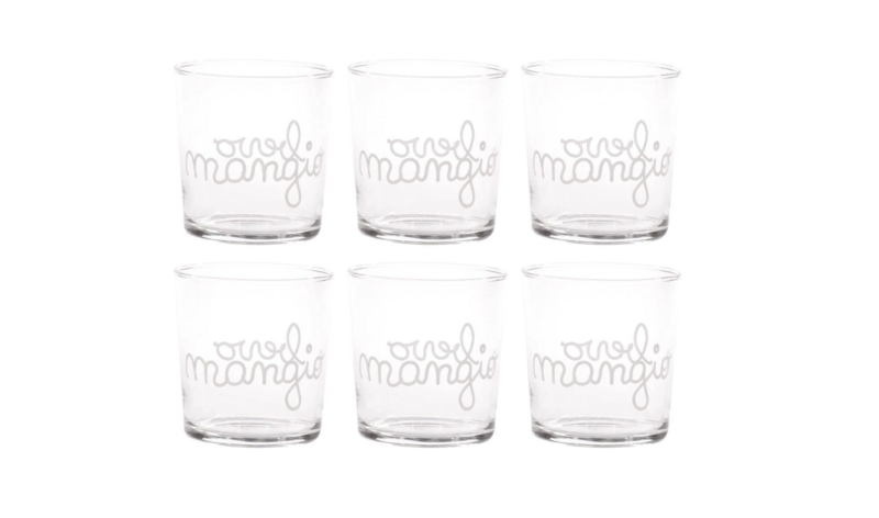 Set 6 bicchieri in vetro temperato cl.35,5 Mangio e Bevo Simple Day
