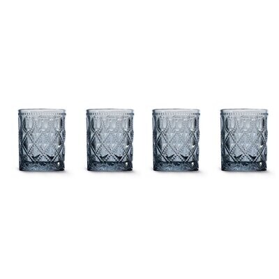Set 4 bicchieri in vetro colorato col.blu Wd Lifestyle