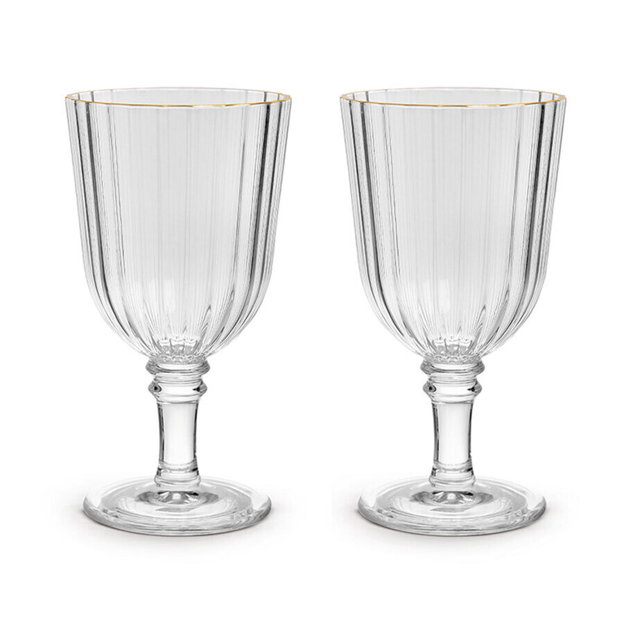 Set 2 calici in acrilico trasparente con bordi oro Wd Lifestyle
