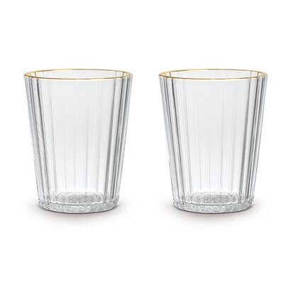 Set 2 bicchieri in acrilico trasparente con bordi oro Wd Lifestyle