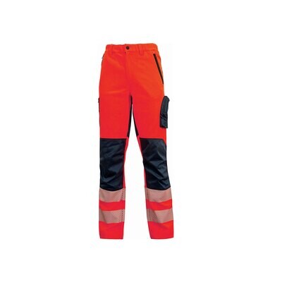 Pantalone elasticizzato alta visibilità col.Red Fluo Roy U-Power