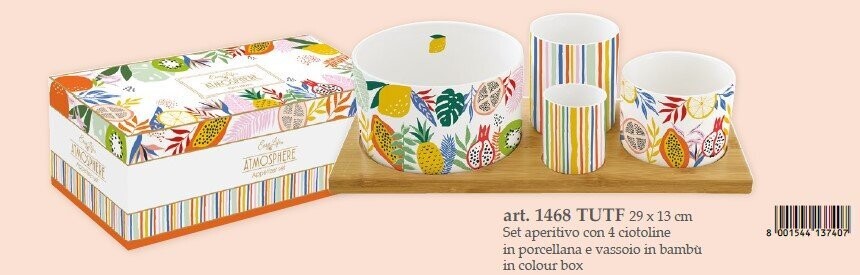 Set aperitivo con ciotoline e vassoio Tutti Frutti Easy Life