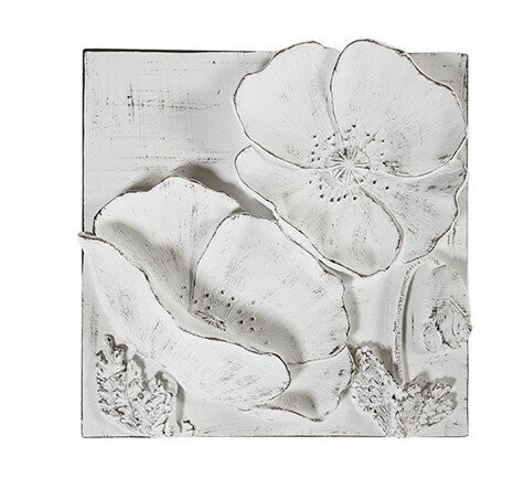Placca da muro papavero col.bianco 25x25 Virginia Casa