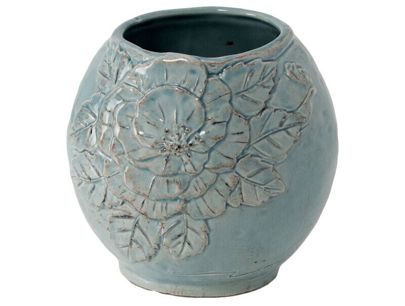 Bicchiere in ceramica  col.turchese Romantica Virginia Casa