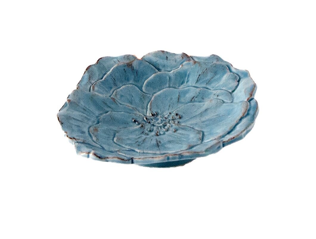 Portasapone in ceramica col.turchese Romantica Virginia Casa