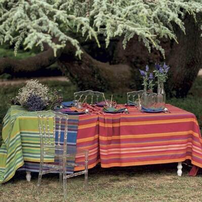 Tovaglia Illimani in cotone tinto filo jacquard col.rosso 170x270 Tessitura Toscana Telerie