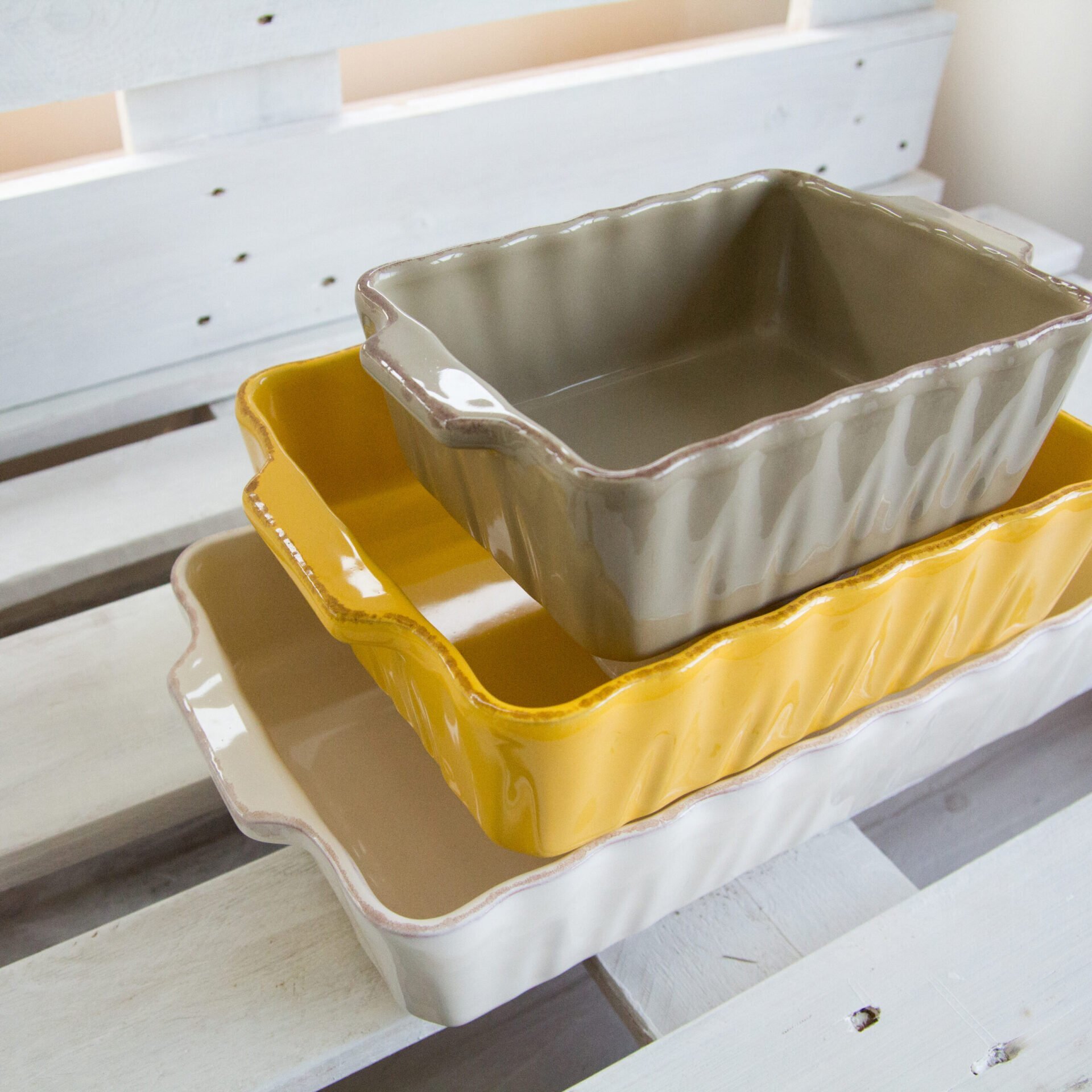 Pirofila rettangolare 40x23 col.verde mela Arcucci