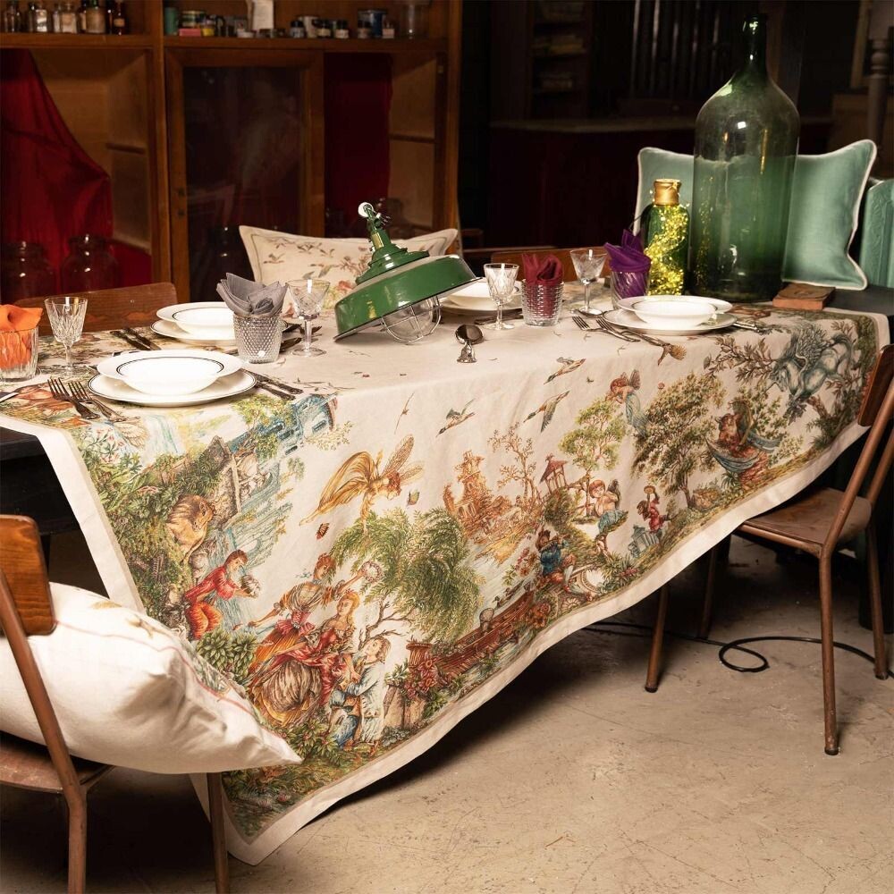 Tovaglia Fabuleux in lino 160x230 Tessitura Toscana Telerie