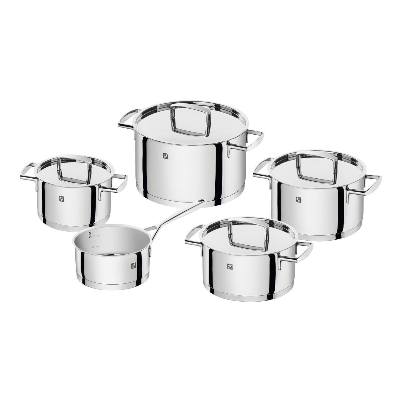 Set 5 pentole e 4 coperchi in acciaio inox 18/10 Passion Zwilling