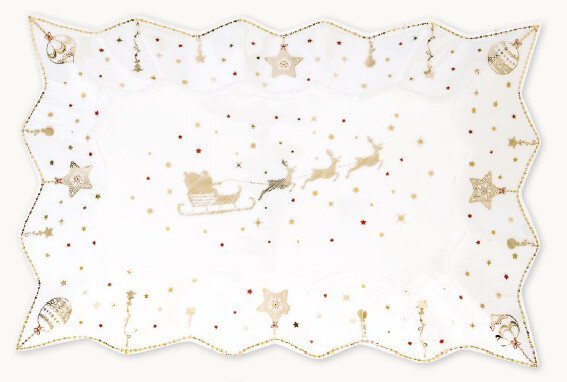 Piatto da portata 35x23 in porcellana Christmas Lights Easy Life