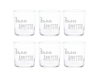 Set 6 bicchieri in vetro temperato cl.35,5 Buon Appetito Simple Day