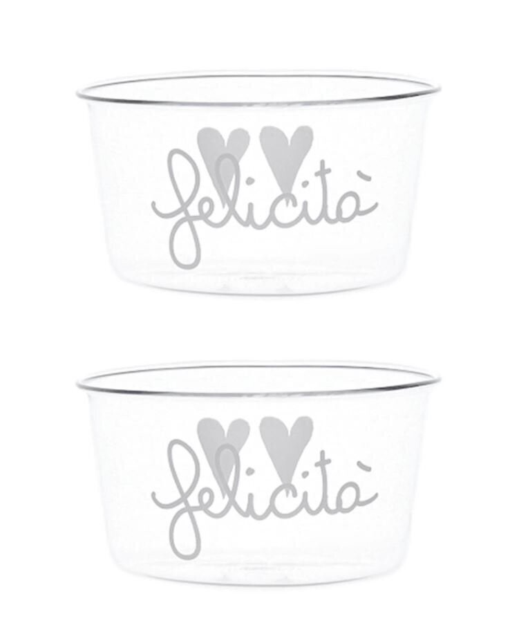 Set 2 coppette in vetro borosilicato Felicità Simple Day