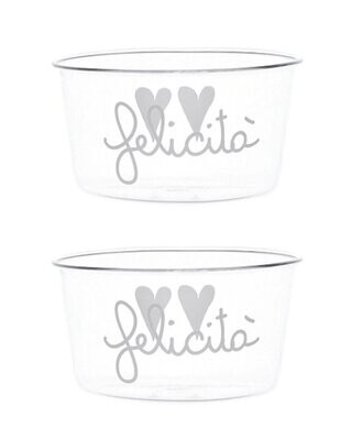 Set 2 coppette in vetro borosilicato Felicità Simple Day