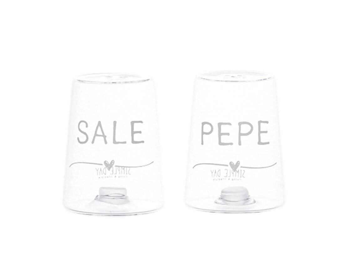 Set Sale & Pepe Cuore in vetro borosilicato h.7,5 Simple Day