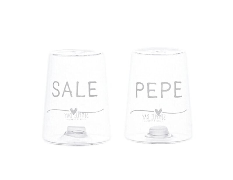 Set Sale & Pepe Cuore in vetro borosilicato h.7,5 Simple Day