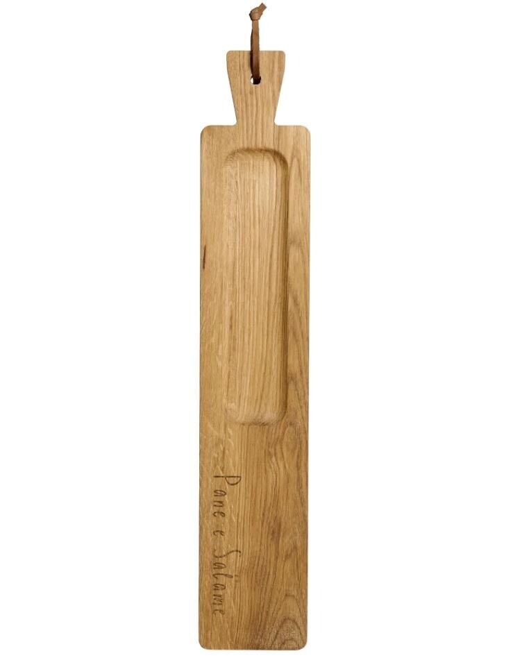 Tagliere rettangolare in legno di rovere Pane e Salame Simple Day