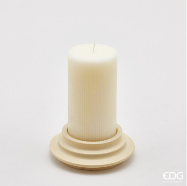 Candela Dorica con piatto in cemento h.15 d.8 Edg Enzo De Gasperi