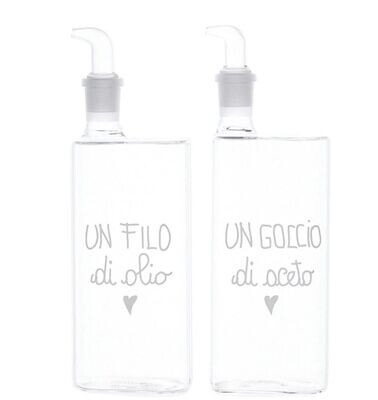 Set 2 bottiglie da 400 ml Filo di Olio-Goccio di aceto Simple Day