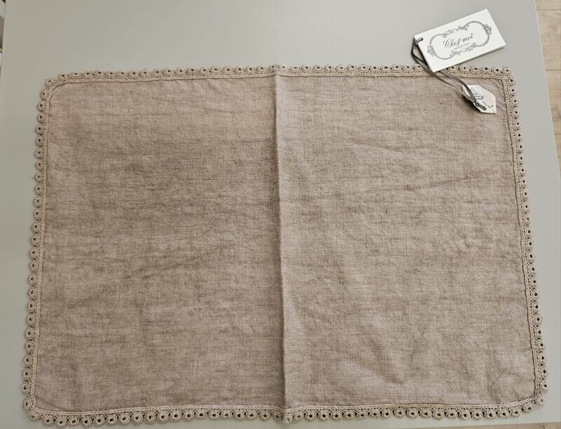 Tovaglietta in lino 35x50 col.prugna Bonton Chez Moi