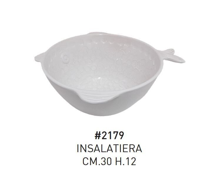 Insalatiera in ceramica d.30 h.12 col.bianco Scoglio La Ceramica D'Italia