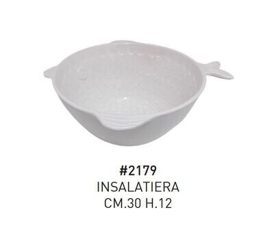 Insalatiera in ceramica d.30 h.12 col.bianco Scoglio La Ceramica D'Italia