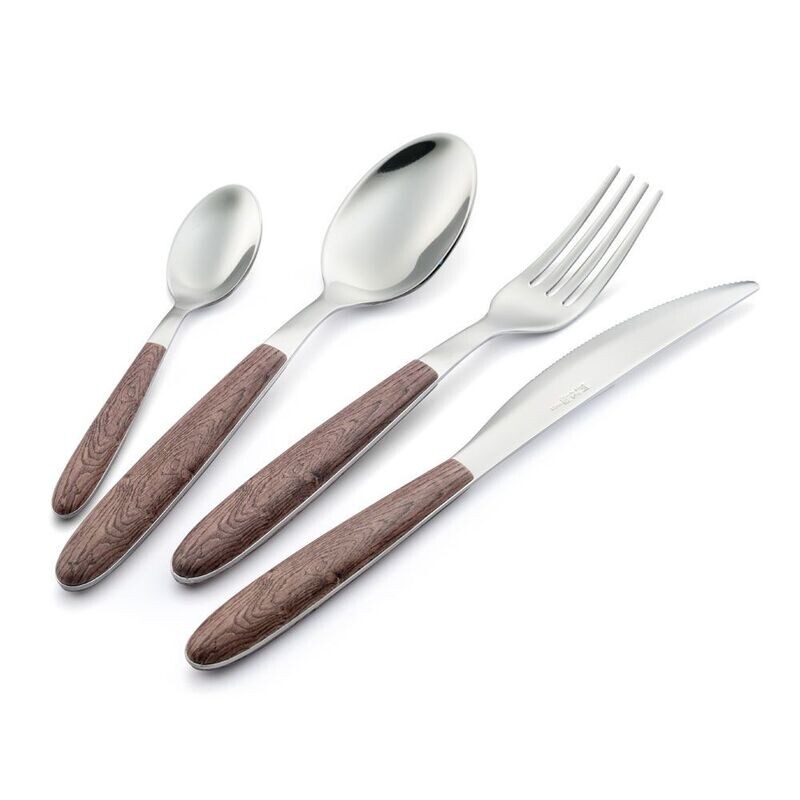 Confezione vetrina 24 posate Vero Natural Wood Eme