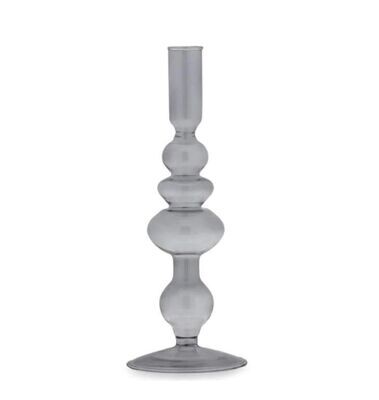 Candeliere in vetro col.grigio cm.24 Colorglass by Fade Maison
